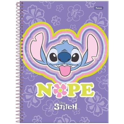 Caderno Espiral Capa Dura Universitário 1 Matéria Disney Stitch 80 Folhas Foroni Estampa 2