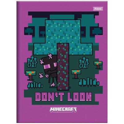 Caderno Brochura Capa Dura Universitário Minecraft 80 Folhas Foroni Estampa 8