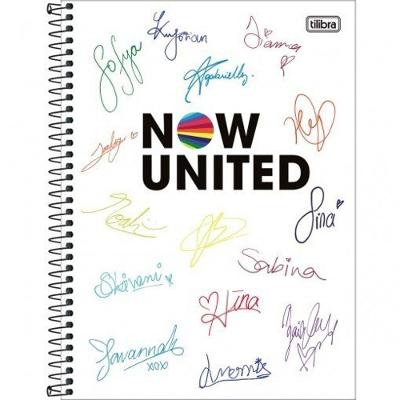 Caderno Espiral Capa Dura Universitário 10 Matérias Now United 160 Folhas Now United 3