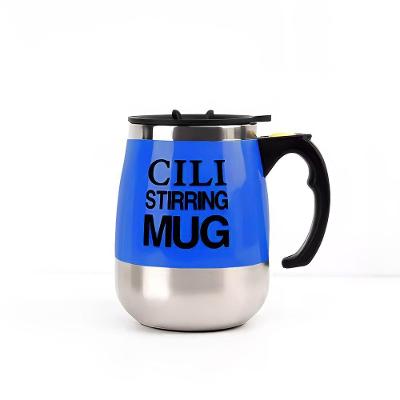 Caneca Misturadora Copo Mixer Magnético 400ml Recarregável Stirring Mug Xícara Elétrica Azul Escuro