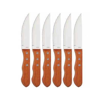 Conjunto Facas Churrasco 6 Peças Jumbo Cabo Madeira Wooden