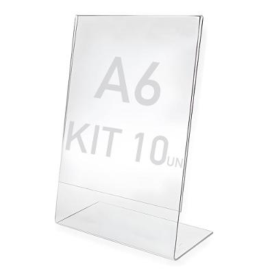 10 Displays L Expositor Pix Qr Code 10x15 Cm Ps Acrílico Kit