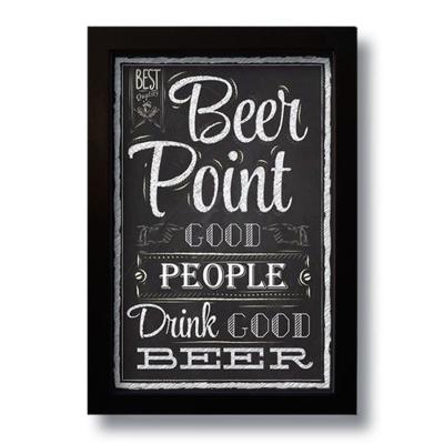 Quadro Decorativo Frase Bebidas Beer Point Vintage 33x43 Cm