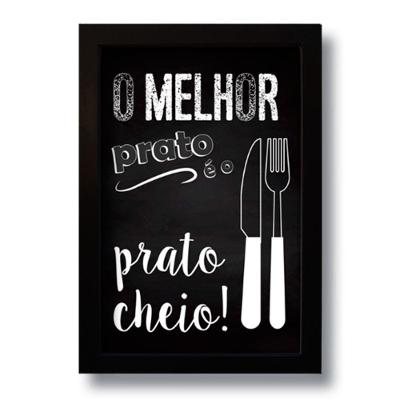 Quadro Decorativo Frase O Melhor Prato Para Cozinha 33x43 Cm