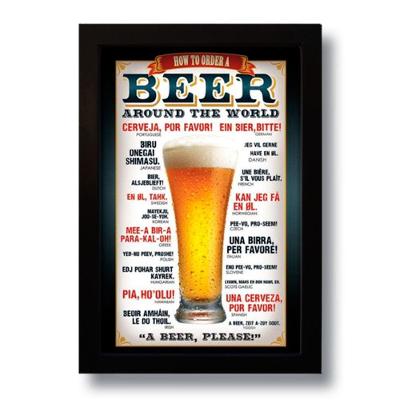 Quadro Decorativo Bebida Around The World 33x43 Cm
