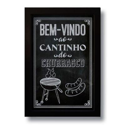 Quadro Decorativo Frase Cantinho Do Churrasco 33x43 Cm