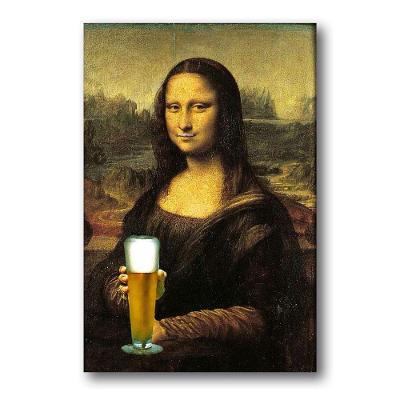 Placa Decorativa Monalisa Cerveja Bebidas Beer Mdf 20x30 Cm