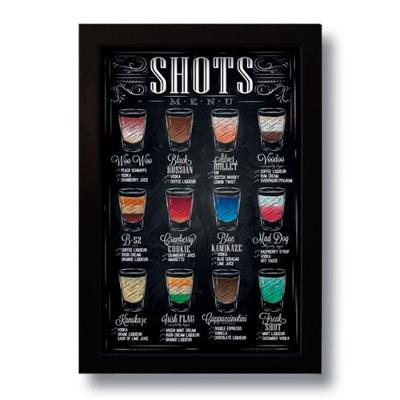 Quadro Decorativo Vintage Shots Menu 33x43 Cm
