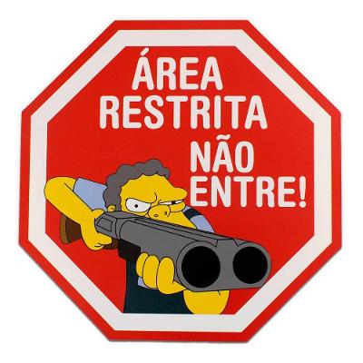 Placa Decorativa Recorte área Restrita Geek 30x30 Cm