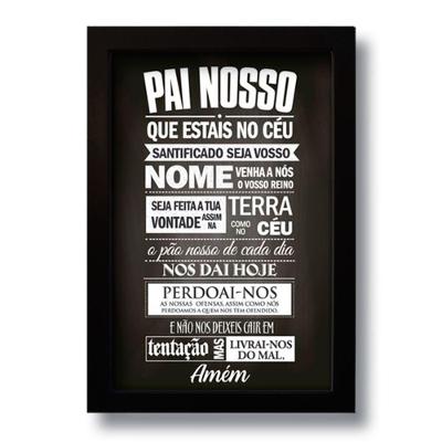 Quadro Decorativo Frase Oração Do Pai Nosso 33x43 Cm