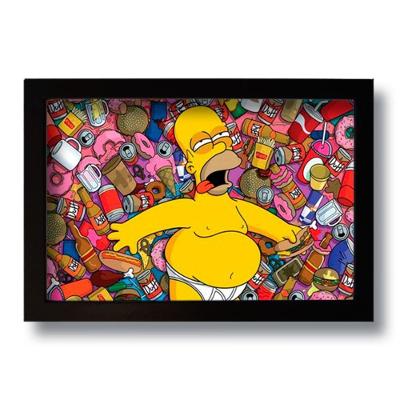 Quadro Decorativo Homer Simpson Beer 33x43 Cm
