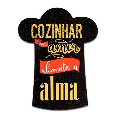 Placa Decorativa Cozinha Frase Restaurante Recorte 30x23 Cm