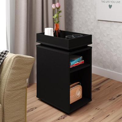 Mesa Lateral 30Cm Com Bandeja Multimóveis Cr45132 Preta Preto