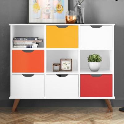 Nicho Organizador Branco Retrô (1478.69) + Kit 3 Gavetas Coloridas (1479.46) + Kit 3 Gavetas Brancas (1479.5)