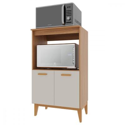 Balcão Multiuso Faro 2 Portas Freijo Com Off White Indekes