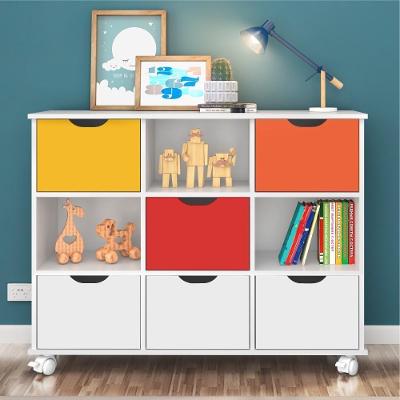 Nicho Organizador Com Rodízios Branco (1478.5) + Kit 3 Gavetas Brancas (1479.5) + Kit 3 Gavetas Coloridas (1479.46)