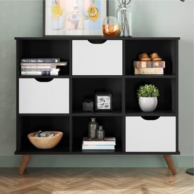 Nicho Organizador Preto Retrô (1478.70) + Kit 3 Gavetas Brancas (1479.5)