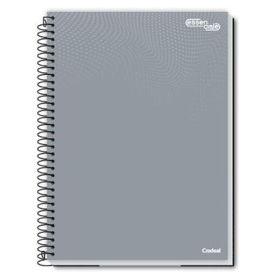Caderno Espiral Universitário A4 10 Matérias 160 Folhas Essenciale Credeal Cinza