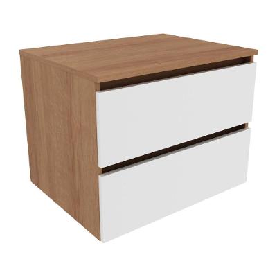 Gabinete Banheiro 2 Gavetas 60Cm Suspenso Multimóveis Vcr10087 Amêndoa/Branco Amêndoa/Branco