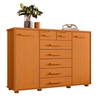 Cômoda Quarto Fontana Com 7 Gavetas E 2 Portas Cinamomo