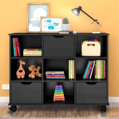 Nicho Organizador Com Rodízios Preto (1478.37) + Kit 3 Gavetas Pretas (1479.37)