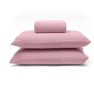 Jogo De Cama Buettner Casal Malha 100% Algodão Basic Liso 3 Peças Rose Blush