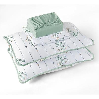Jogo De Cama Tecebem Casal Malha 100% Algodão Estampado Fran 4 Pçs Premium Verde