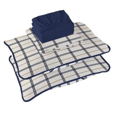 Jogo De Cama Tecebem Casal Malha 100% Algodão Estampado Otto 4 Pçs Premium Marinho