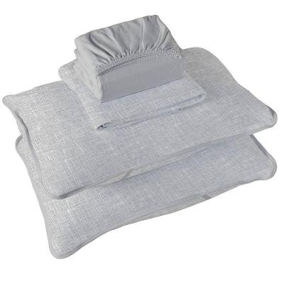 Jogo De Cama Tecebem Casal Malha 100% Algodão Estampado Brian 4 Pçs Premium Cinza