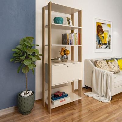 Estante Organizadora Com Porta Basculante Multimóveis Cr25217 Off White/Carvalho Off White/Carvalho