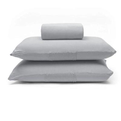 Jogo De Cama Buettner King Malha 100% Algodão Basic Liso 3 Peças Prata