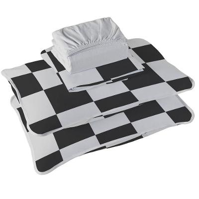 Jogo De Cama Tecebem Casal Malha 100% Algodão Estampado Eric 4 Pçs Premium Cinza