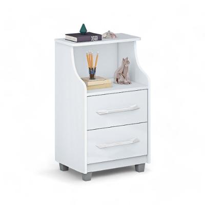 Mesa De Cabeceira Com 02 Gavetas Topázio Branca