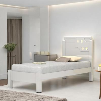 Cama Solteiro Com Aplique Espelho Luiza Branca