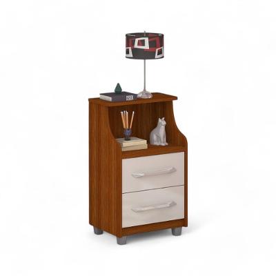 Mesa De Cabeceira Com 02 Gavetas Topázio Cinamomo E Off