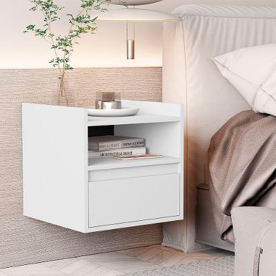 Mesa De Cabeceira Suspensa Minerva Com 1 Porta Branco
