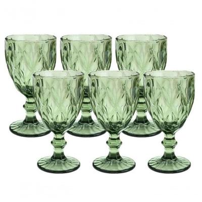 Jogo De 6 Taças 325ml Em Vidro Cristal Luxx Ellegance Green