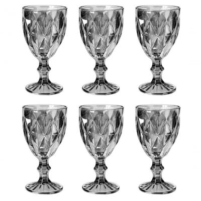Jogo De 6 Taças Luxx Ellegance Vidro 340ml Luxx Cor Grafite