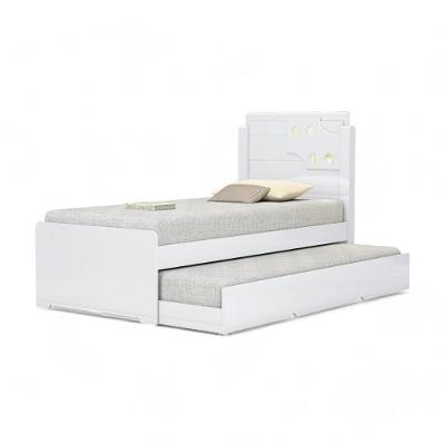 Cama Bibox Solteiro Luiza Branca Com 02 Colchões