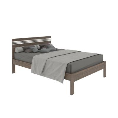 Cama De Casal Para Colchão 138 X 188Cm Multimóveis Vcr35013 Nogal/Branco Nogal/Branco