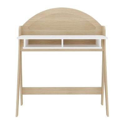 Escrivaninha Com 2 Nichos Ceci Naturale E Branco 90cm