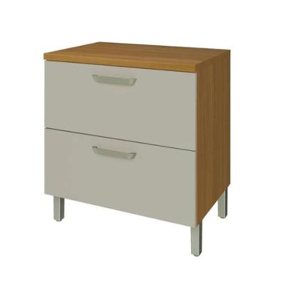 Balcão De Cozinha Com Tampo 1 Porta 1 Gaveta Princesa Freijó E Off White 80cm