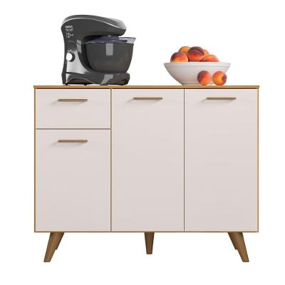 Balcão De Cozinha Com Tampo 3 Portas 1 Gaveta Olinda Freijó E Off White
