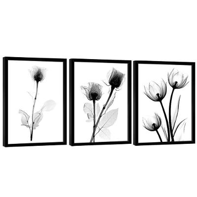 Quadro Decorativo Trio Flor Estilo Desenho