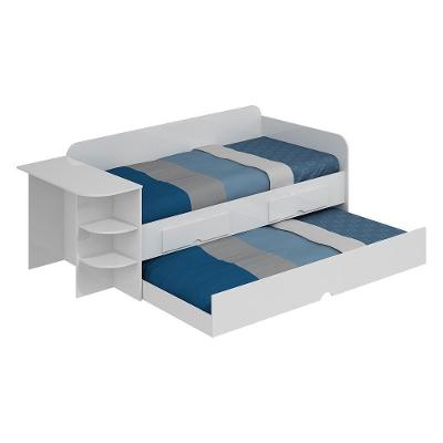 Sofá Cama Helena Branco Com Escrivaninha E Colchões Light D33 - Permóbili Baby Branco