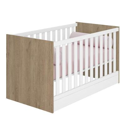 Berço Mini Cama Doce Sonho Carvalho/branco - Qmovi Carvalho/branco