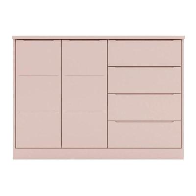Cômoda Infantil Pérola Com 2 Portas E 4 Gavetas Rosê - Phoenix Baby Rosê