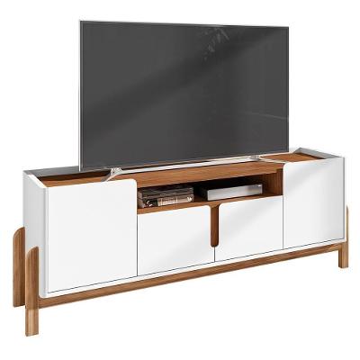 Rack Bancada Lizz 170cm Branco/cedro Para Tv Até 60” - Casa D Branco/cedro