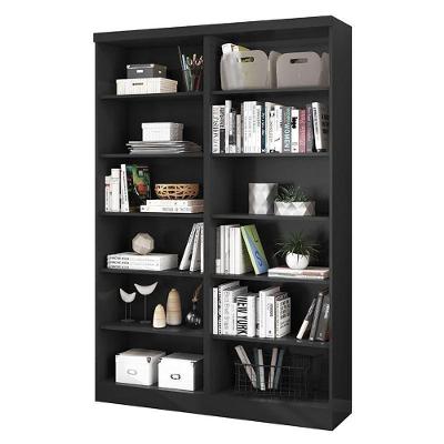 Conjunto 2 Estantes Livreiro Multiuso 1404 Preto Fosco - Qmovi Preto Fosco