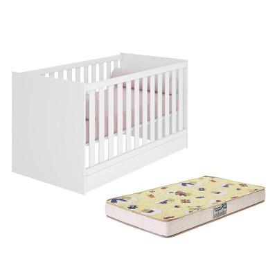 Berço Mini Cama Doce Sonho Branco Com Colchão Supreme - Qmovi Branco
